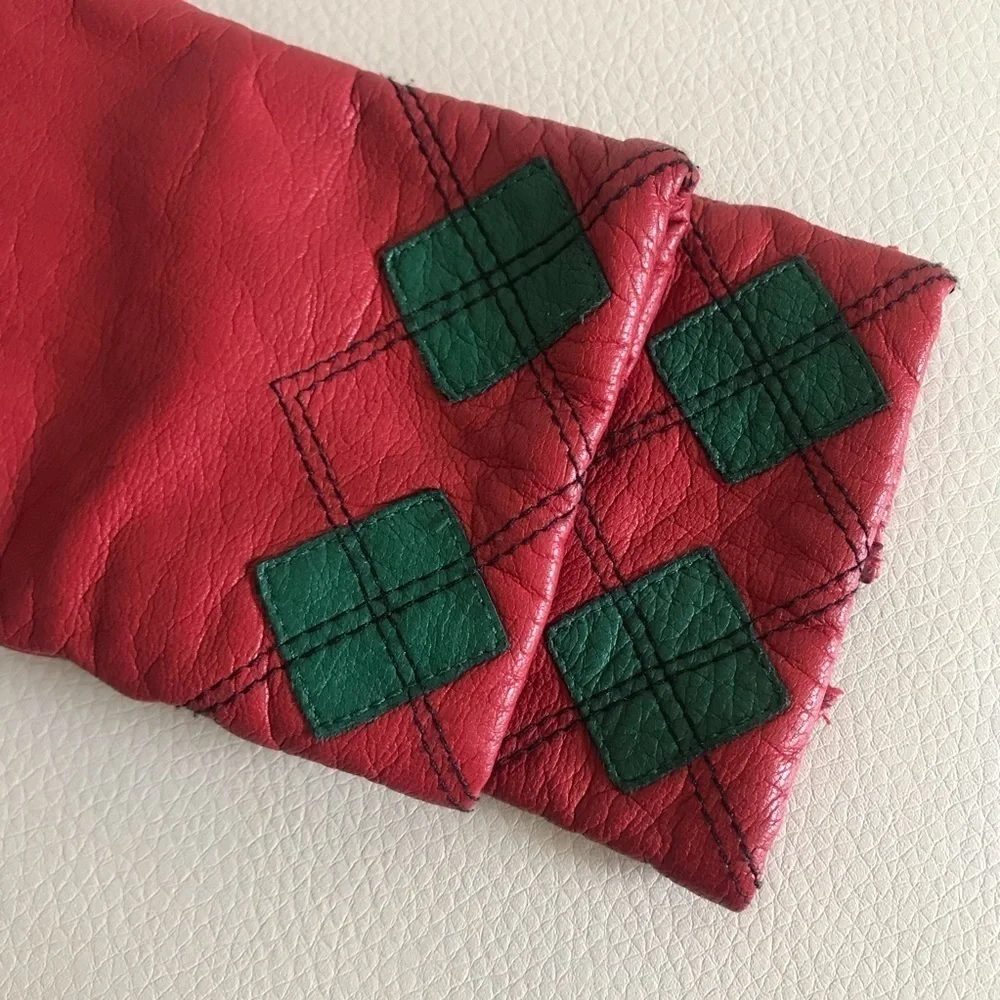 Vintage Paris Red Leather Goatskin Gloves Size 7 Small​ - Picture 2 of 5